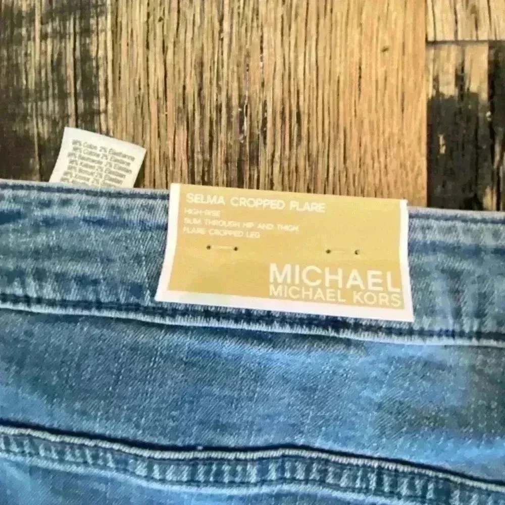 Michael Kors NWT Selma Button-Fly Cropped Flare Plus Size Jeans Women’s …